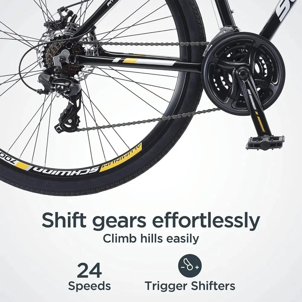 Hybrid Bike Dual Sport Bicycle, 700c Wheels