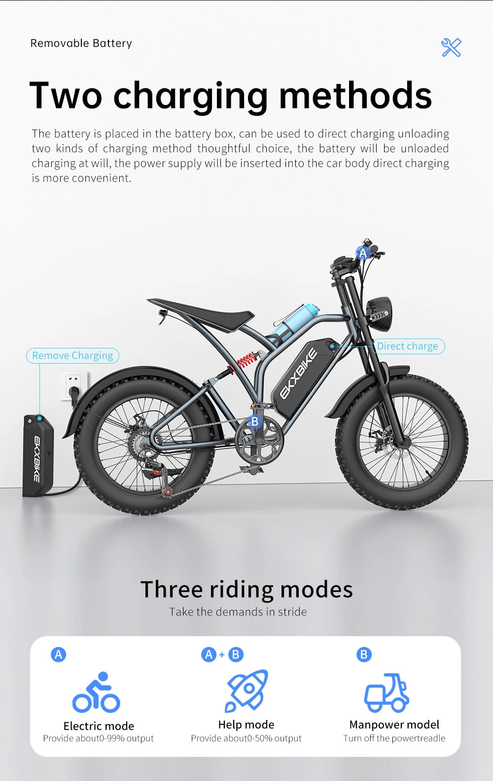 Electric Bike 20‘’*4.0 Fat-Tires 1000W-48V20AH E-Bike MTB