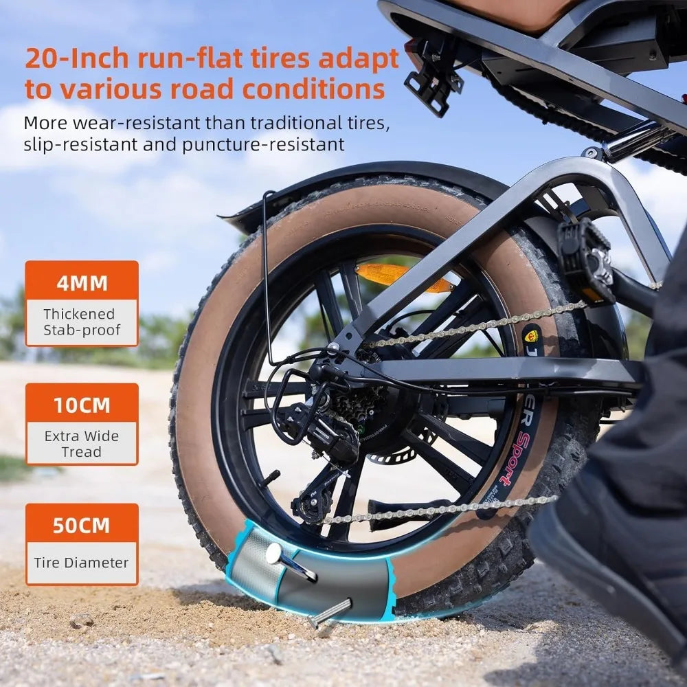 Electric Fat-Tire Adults,1500W-48V-18Ah R0MPH 68 Miles