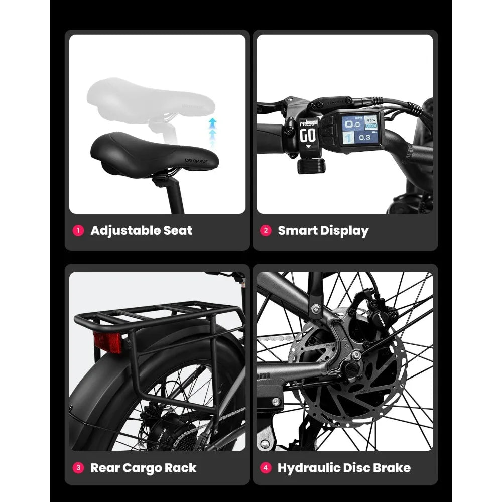 Electric Bike 26"X4.0" Fat-Tire E-bike 28MPH 7-Speed