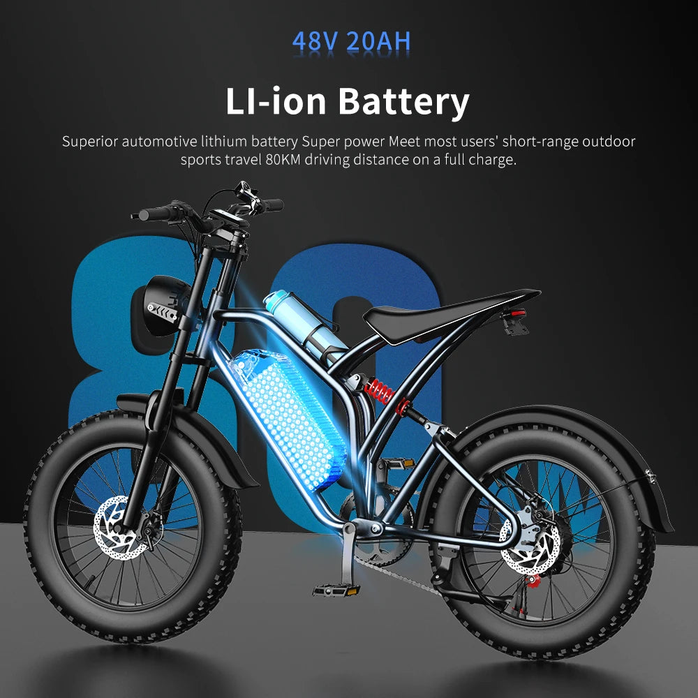Electric Bike 20‘’*4.0 Fat-Tires 1000W-48V20AH E-Bike MTB