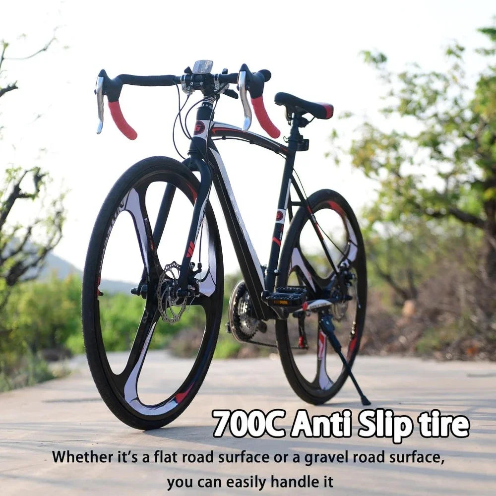 Road-Bike 21-Speed Disc-Brake 700C Wheels Adult Cycling
