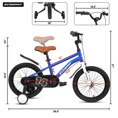 Kids Bike 14-Inch Training Wheels Bicycle Fender