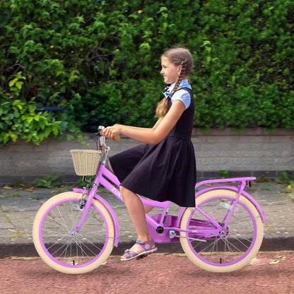 20In Girls Bicycle with Basket Single Speed