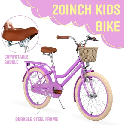 20In Girls Bicycle with Basket Single Speed