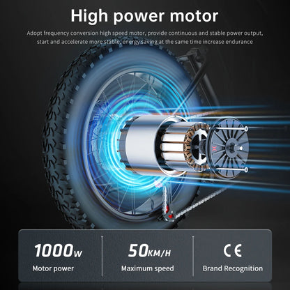 Electric Bike 20‘’*4.0 Fat-Tires 1000W-48V20AH E-Bike MTB